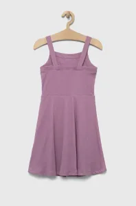Dětské bavlněné šaty GAP fialová barva, mini