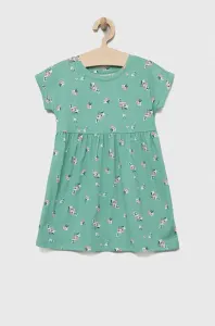 Dětské bavlněné šaty GAP zelená barva, mini #6076418