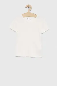 Dětské bavlněné tričko GAP bílá barva #5991205