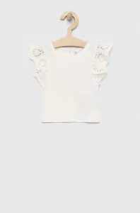 Dětské bavlněné tričko GAP bílá barva #5001167