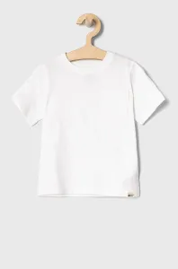 Dětské bavlněné tričko GAP bílá barva, hladké