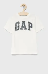 Dětské bavlněné tričko GAP bílá barva, s potiskem #3649047
