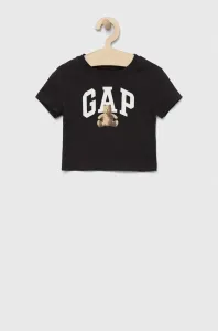 Dětské bavlněné tričko GAP černá barva