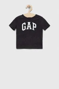 Dětské bavlněné tričko GAP černá barva, s potiskem