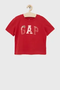 Dětské bavlněné tričko GAP červená barva