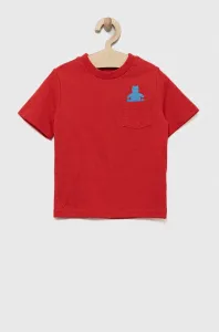 Dětské bavlněné tričko GAP červená barva, s potiskem #5658140