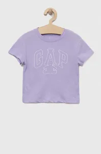 Dětské bavlněné tričko GAP fialová barva #5167372