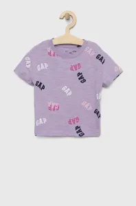 Dětské bavlněné tričko GAP fialová barva #4936740