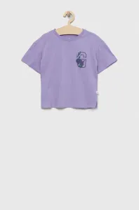 Dětské bavlněné tričko GAP fialová barva #4859080