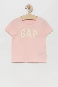 Dětské bavlněné tričko GAP růžová barva #1991446
