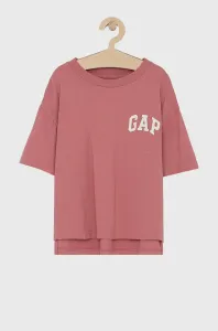 Dětské bavlněné tričko GAP růžová barva #1955545