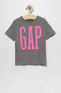 Dětské bavlněné tričko GAP šedá barva, s potiskem #2030342