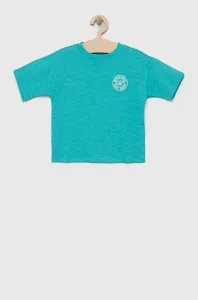 Dětské bavlněné tričko GAP tyrkysová barva, s potiskem #5041896