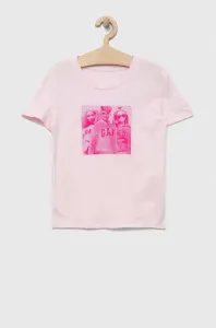 Dětské bavlněné tričko GAP x Barbie růžová barva #5456670