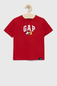 Dětské bavlněné tričko GAP X Disney červená barva, s potiskem