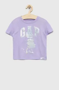 Dětské bavlněné tričko GAP x Disney fialová barva