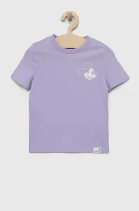 Dětské bavlněné tričko GAP x Disney fialová barva, s potiskem