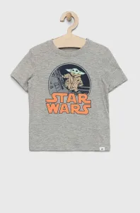 Dětské bavlněné tričko GAP x Star Wars šedá barva, s potiskem #5883131