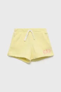Dětské kraťasy GAP žlutá barva, s potiskem, nastavitelný pas #1999519