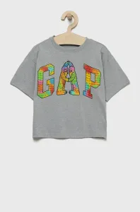 Dětské tričko GAP šedá barva, s potiskem #5910570