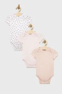 Bavlněné kojenecké body GAP (3-pack) růžová barva