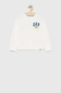 Dětská bavlněná košile s dlouhým rukávem GAP X Smiley bílá barva, s potiskem #2803247