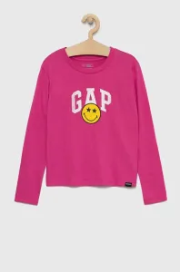 Dětská bavlněná košile s dlouhým rukávem GAP x smiley world