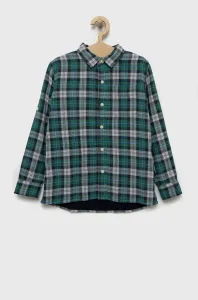 Dětská bavlněná košile GAP zelená barva #2855764