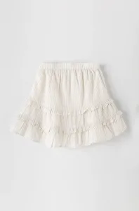 Dětská sukně GAP bílá barva, midi, áčková #3314708