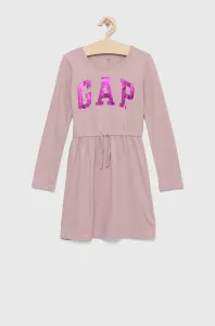 Dětské bavlněné šaty GAP růžová barva, mini #2803303