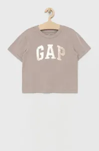 Dětské bavlněné tričko GAP šedá barva #2886371