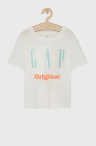 Dětské bavlněné tričko GAP bílá barva #3311035