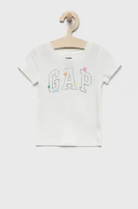 Dětské bavlněné tričko GAP bílá barva #2804022