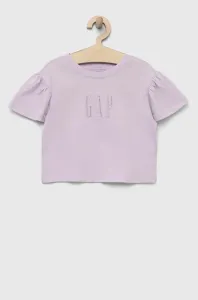 Dětské bavlněné tričko GAP fialová barva #4893360