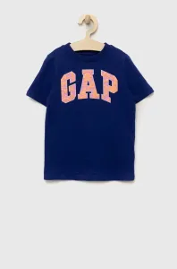 Dětské bavlněné tričko GAP tmavomodrá barva, s potiskem