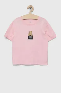 Dětské bavlněné tričko GAP růžová barva #4618941