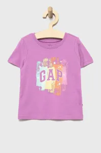 Dětské bavlněné tričko GAP fialová barva #2804407