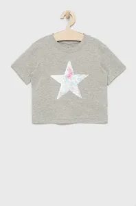 Dětské bavlněné tričko GAP šedá barva