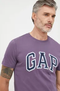 Bavlněné tričko GAP fialová barva, s aplikací #2846983