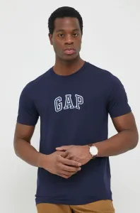 Bavlněné tričko GAP tmavomodrá barva, s aplikací