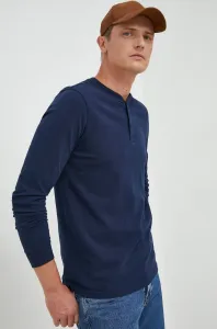 Bavlněné tričko s dlouhým rukávem GAP tmavomodrá barva