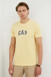 Bavlněné tričko GAP žlutá barva, s aplikací