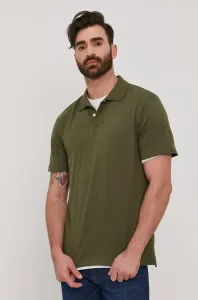 Polo tričko GAP pánské, zelená barva, hladké