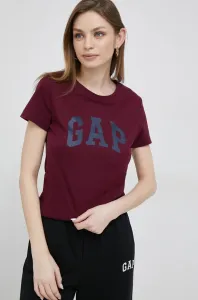 Bavlněné tričko GAP vínová barva #5041911
