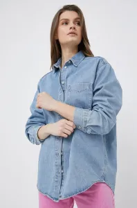 Džínová košile GAP dámská, relaxed, s klasickým límcem