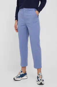 Kalhoty GAP dámské, fialová barva, jednoduché, high waist #2896729