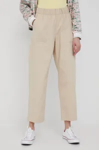 Kalhoty GAP dámské, béžová barva, jednoduché, high waist #1999783