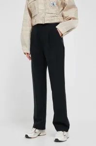 Kalhoty GAP dámské, černá barva, střih chinos, high waist #5046088