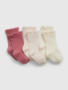 GAP Ponožky 3 páry dětské Růžová #5092364