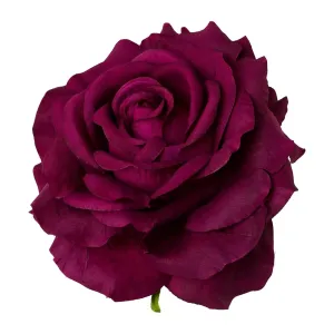 Gasper Umělý květ Růže s klipem, purpurový